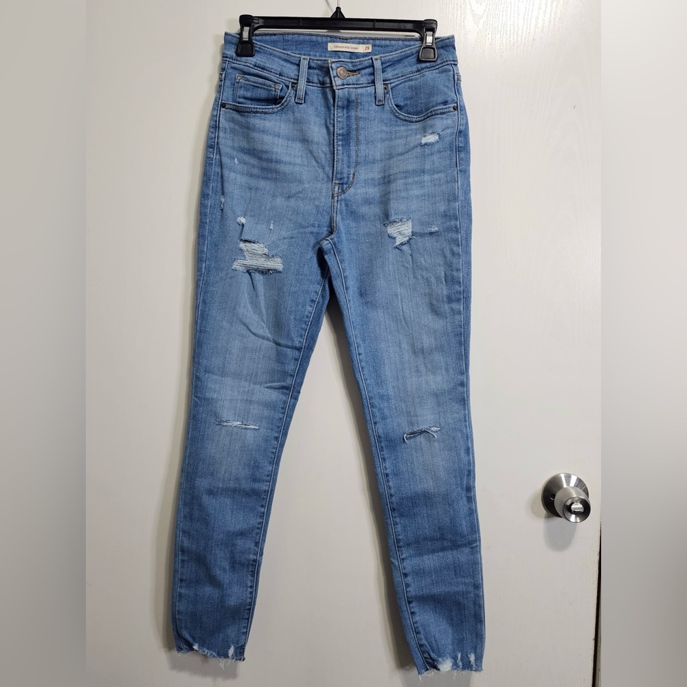 Signature by Levi Strauss Light Blue Distressed Skinny Jeans